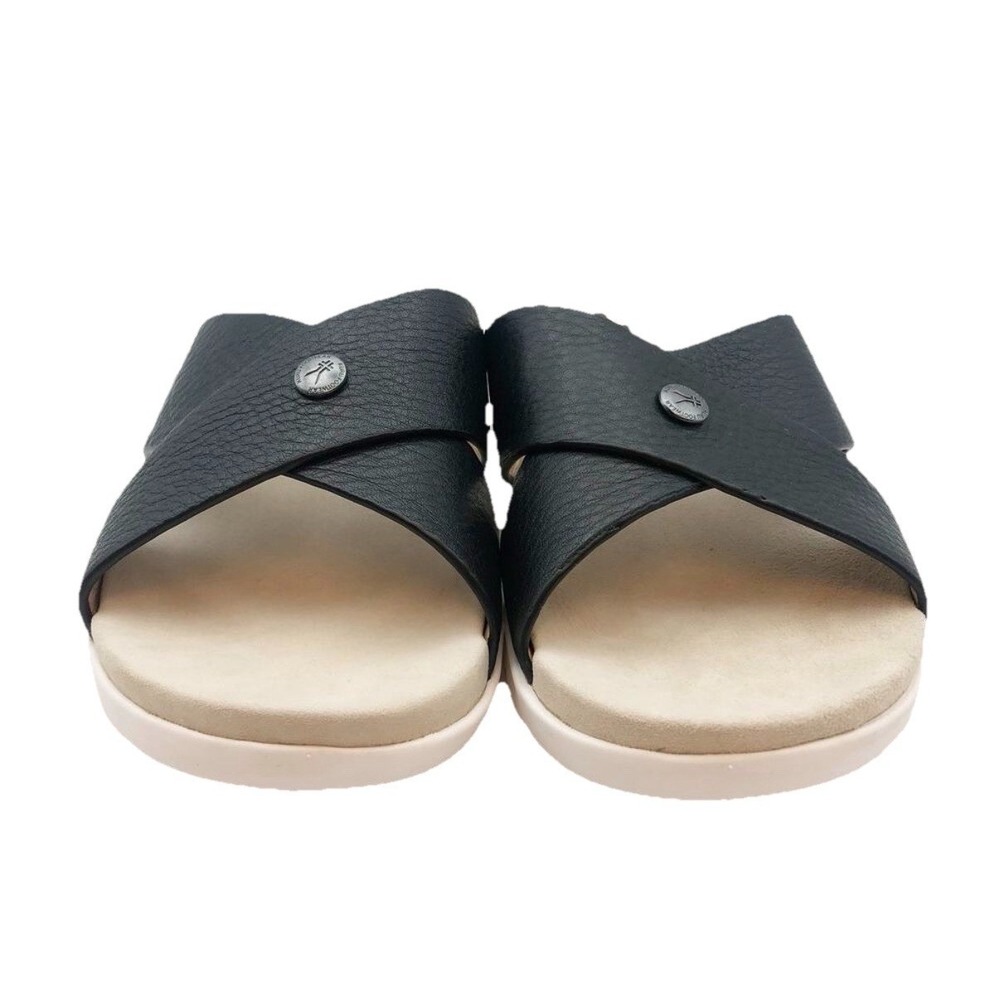 Kuru Sandal Breeze Black Leather Slip On‎ Slide Sandal Womens 12 Medium New Box - Picture 6 of 11